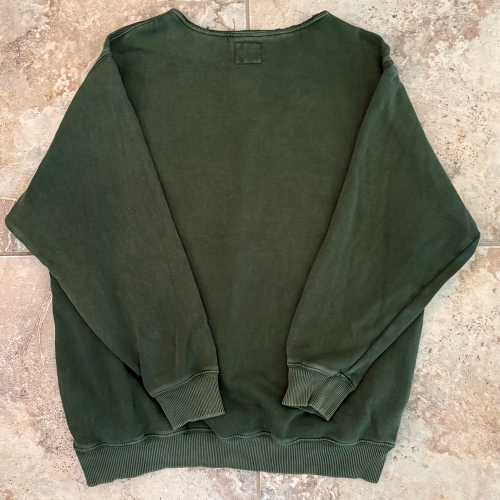 Aerie Women’s M Olive Green Crew Neck Sweater Pullover Pockets Athleisure Cozy - Picture 10 of 12